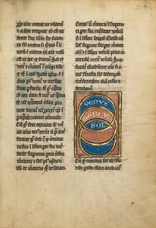 The Orbits of Venus, Mercury, and the Sun; De Natura Avium; De Pastoribus et Ovibus, 1277 or after. Creator: Unknown