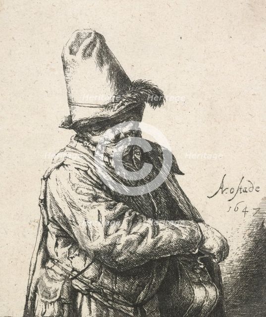 The organ-grinder, 1647. Creator: Adriaen van Ostade.