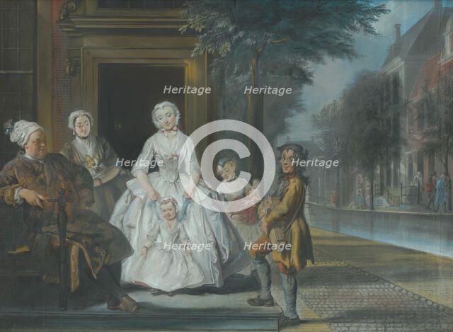 The Organ Grinder, c1720-1750. Creator: Cornelis Troost.