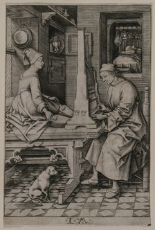 The Organ Player and His Wife, 1495-1503. Creator: Israhel van Meckenem (German, c. 1440-1503)
