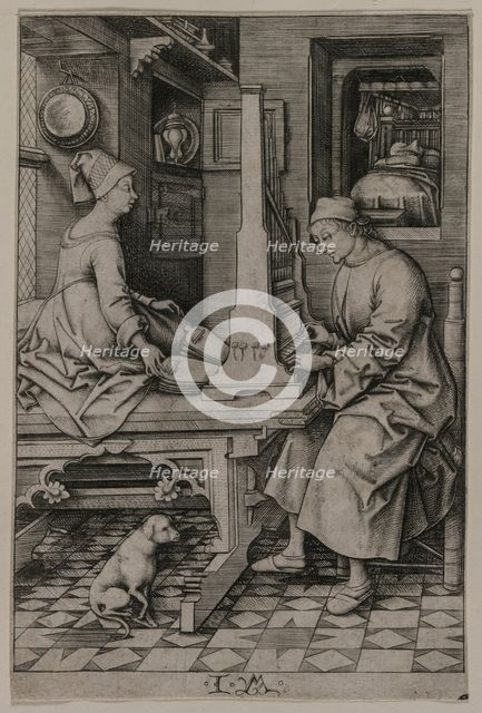 The Organ Player and His Wife, 1495-1503. Creator: Israhel van Meckenem (German, c. 1440-1503).
