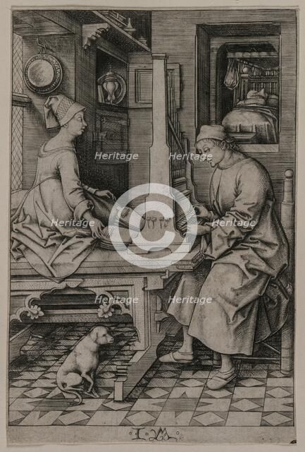 The Organ Player and His Wife, 1495-1503. Creator: Israhel van Meckenem (German, c. 1440-1503).