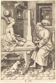 The Organ Player and His Wife, c. 1495/1503. Creator: Israhel van Meckenem