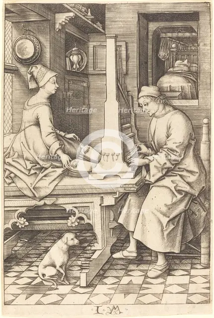The Organ Player and His Wife, c. 1495/1503. Creator: Israhel van Meckenem.