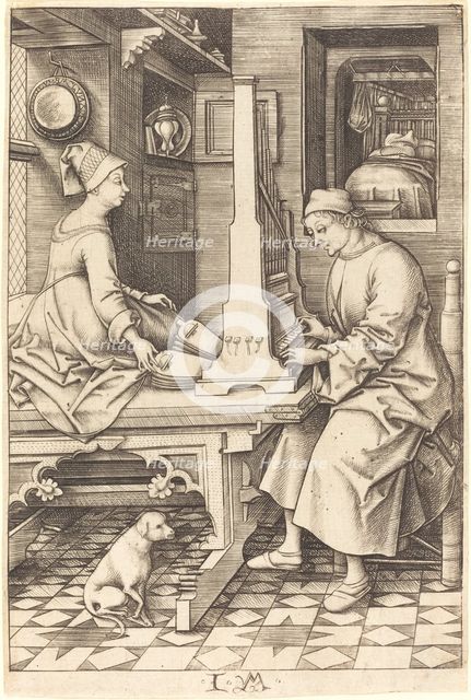 The Organ Player and His Wife, c. 1495/1503. Creator: Israhel van Meckenem.