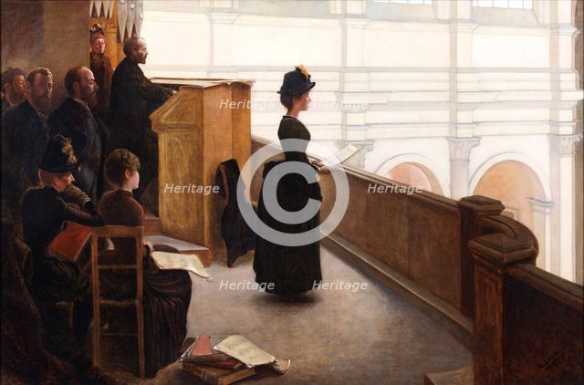 The Organ Rehearsal, c.1885. Creator: Henry Lerolle.