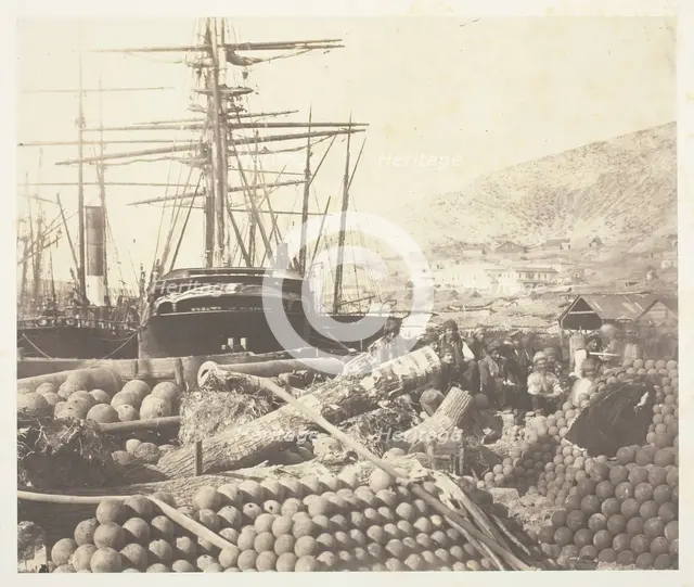The Ordnance Wharf, Balaklava, 1855. Creator: Roger Fenton.