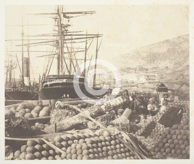 The Ordnance Wharf, Balaklava, 1855. Creator: Roger Fenton.