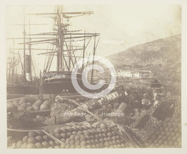 The Ordnance Wharf, Balaklava, 1855. Creator: Roger Fenton.