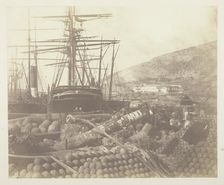 The Ordnance Wharf, Balaklava, 1855. Creator: Roger Fenton
