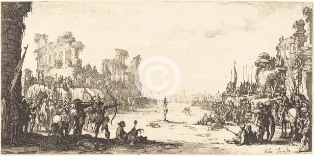 The Ordeal by Arrows (Saint Sebastian), c. 1632/1633. Creator: Jacques Callot.