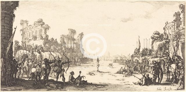 The Ordeal by Arrows (Saint Sebastian), c. 1632/1633. Creator: Jacques Callot.