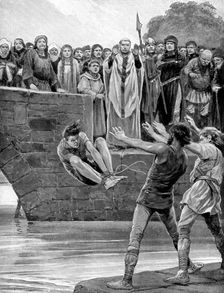 The ordeal of cold water, (c1920).Artist: Richard Caton Woodville II
