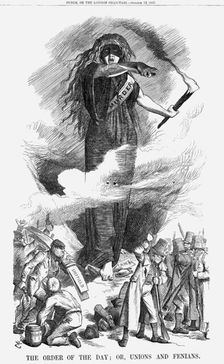 The Order of the Day; or, Unions and Fenians 1867. Artist: John Tenniel
