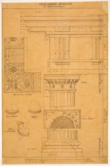 The Orders of Architecture: Student drawings after a French edition of Vignola, c. 1875. Creator: Louis Sullivan