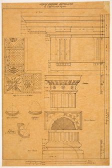 The Orders of Architecture: Student drawings after a French edition of Vignola, c. 1875. Creator: Louis Sullivan