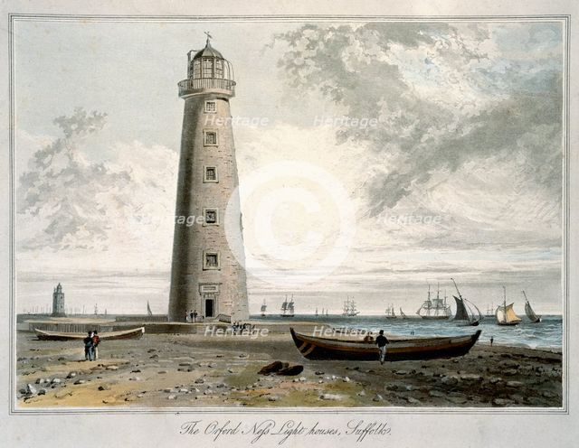 'The Orford Ness Lighthouses, Suffolk', 1822. Creator: William Daniell.