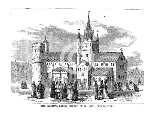 The Original Priory Church of St. John, 1878. Artist: Unknown
