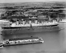 The original RMS Mauretania in the floating dry dock, Southampton, Hampshire, 1933. Artist: Aerofilms