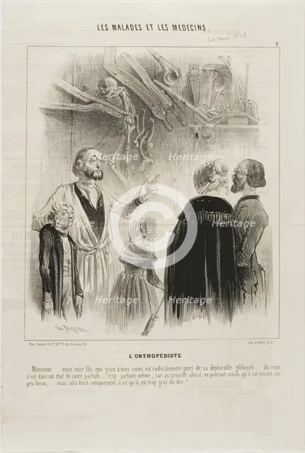 The Orthopedist (plate 9), 1843. Creator: Charles Emile Jacque.
