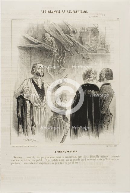 The Orthopedist (plate 9), 1843. Creator: Charles Emile Jacque.