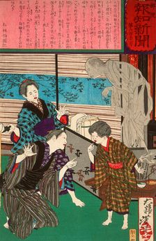 The Osaka Youth Who Regained His Speech after His Father's Death, 1875. Creator: Tsukioka Yoshitoshi