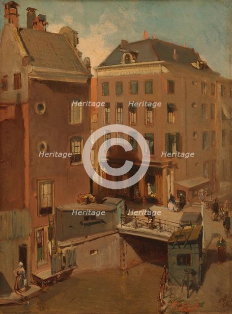 The Osjessluis near Kalverstraat in Amsterdam, 1855. Creator: Charles Rochussen.