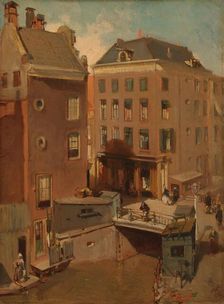 The Osjessluis near Kalverstraat in Amsterdam, 1855. Creator: Charles Rochussen