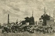 The "At-Meidan" - Ancient Hippodrome - With Column of Theodosius, Constantinople 1890. Creator: Unknown