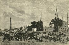 The "At-Meidan" - Ancient Hippodrome - With Column of Theodosius, Constantinople 1890. Creator: Unknown