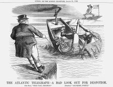 The Atlantic Telegraph - A bad look out for Despotism 1858. Creator: Unknown