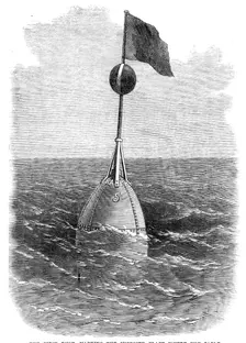 The Atlantic Telegraph Expedition: the first buoy...where the cable was grappled, Aug. 3, 1865. Creator: Unknown