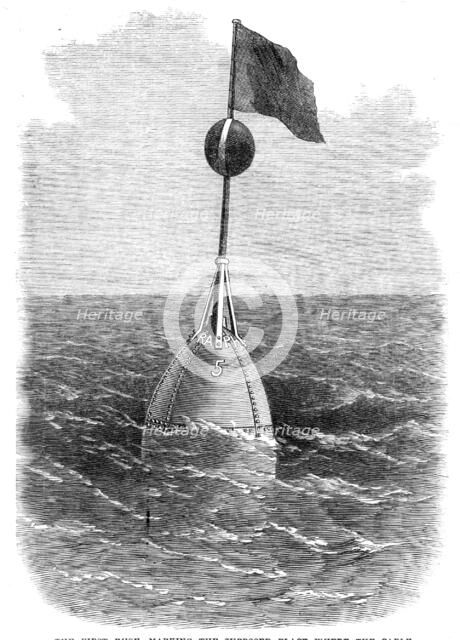 The Atlantic Telegraph Expedition: the first buoy...where the cable was grappled, Aug. 3, 1865. Creator: Unknown.