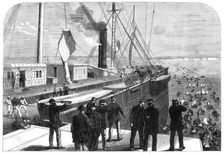 The Atlantic Telegraph Expedition: the Great Eastern off Brighton on her return home, 1865. Creator: Unknown