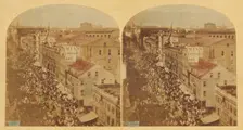 The Atlantic Telegraph Jubilee, New York; view of the Procession in its progress up the..., 1859. Creator: William England