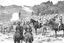 'The Attock Manoeuvres - Mountain Battery Opening Fire 1891. Creator: Unknown