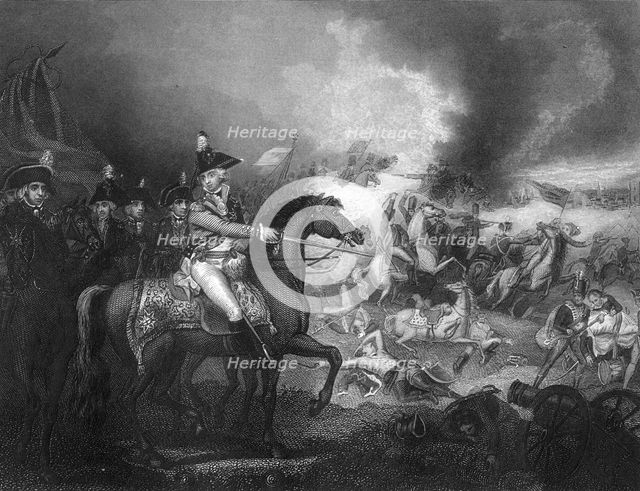 The attack upon the French camp on the hills of Famars near Valenciennes, 23 May 1793 (c1857).Artist: J Rogers