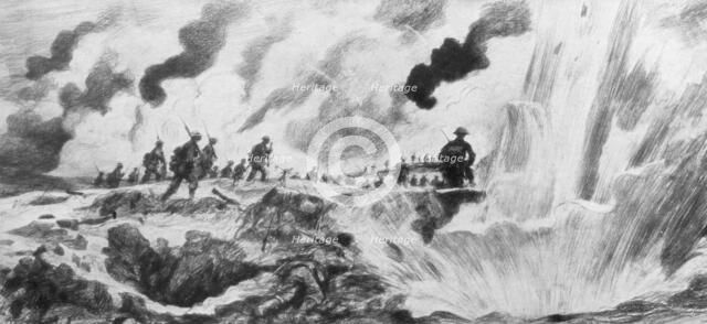 'The Attack at the River Steenbeck, Belgium', First World War, 31 July 1917.Artist: A Forestier