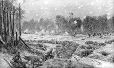 The attack of the German trenches at Nogent-l'Abbesse, Rheims front, 24th September 1914 (1926).Artist: Richard Caton Woodville II