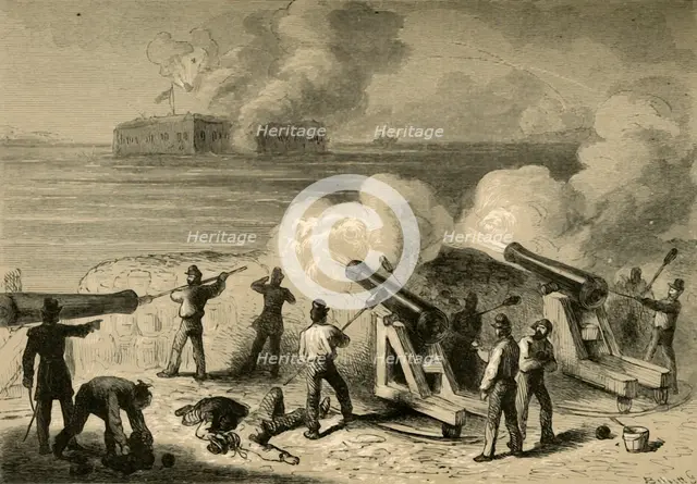 'The Attack of Fort Sumter', (1878). Creator: Albert Bobbett.
