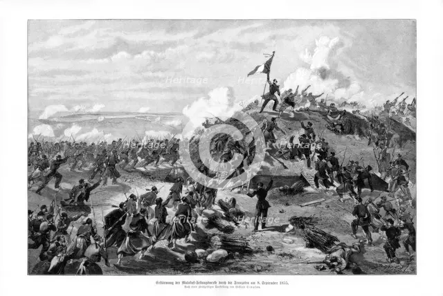 The Attack on the Malakoff', (8th September 1855), 1900.Artist: William Simpson