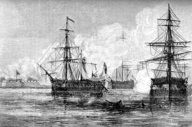 The attack on Sullivan's Island, South Carolina, 1776 (c1880). Artist: Unknown