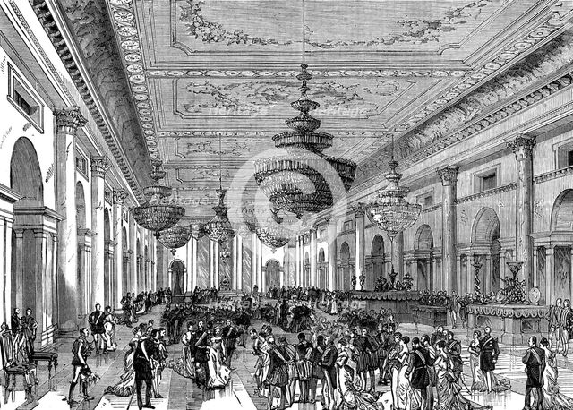 The attempt on the Czar's life: the Grand Ball-room, Winter Palace, St. Petersburg, 1880. Creator: Unknown.