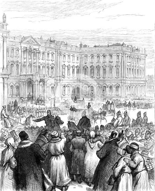 The attempt on the Czar's life: the Soltykoff Doorway...within which the explosion occurred, 1880. Creator: Unknown.