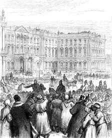 The attempt on the Czar's life: the Soltykoff Doorway...within which the explosion occurred, 1880. Creator: Unknown