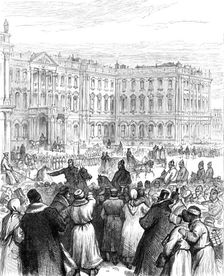 The attempt on the Czar's life: the Soltykoff Doorway...within which the explosion occurred, 1880. Creator: Unknown