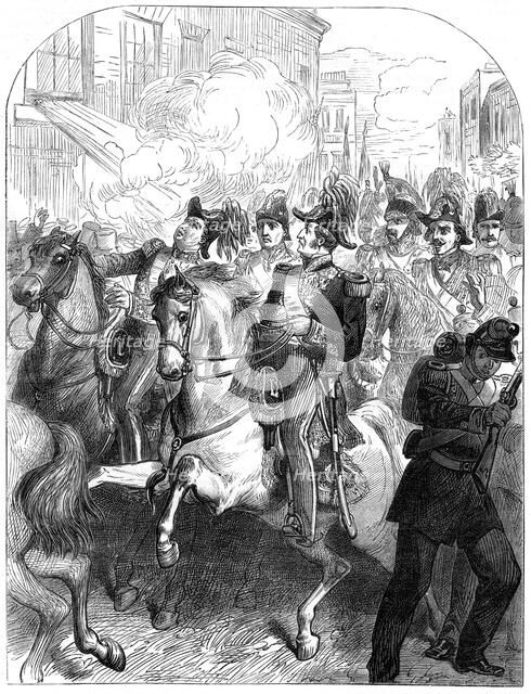 The attempt to assassinate King Louis Philippe of France, Paris, 1835. Artist: Unknown