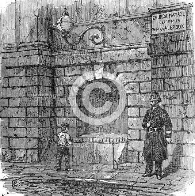 The Attempt to Blow Up The Mansion House: recess in which the powder was placed, 1881.   Creator: Unknown.