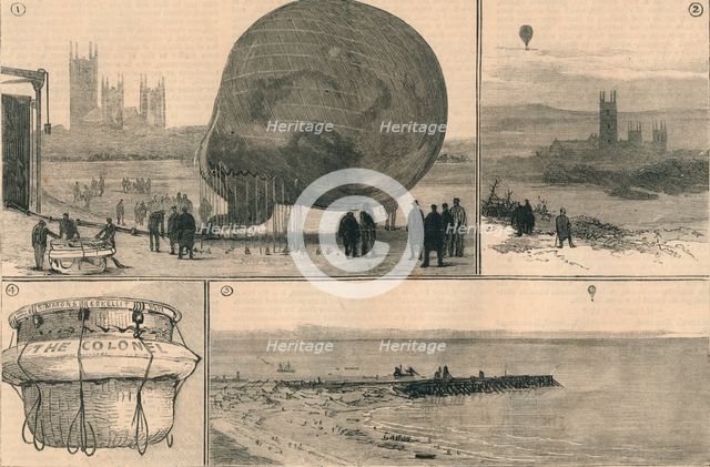 'The Attempted Balloon Voyage Across The Channel', 1882. Creator: Unknown.