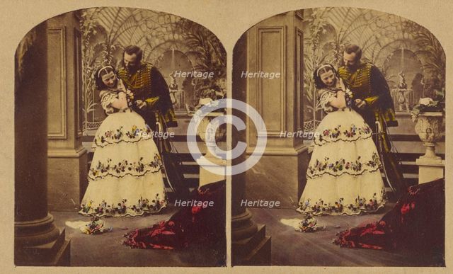 The Attempted Kiss, about 1857. Creators: London Stereoscopic & Photographic Co, Joseph John Elliott.